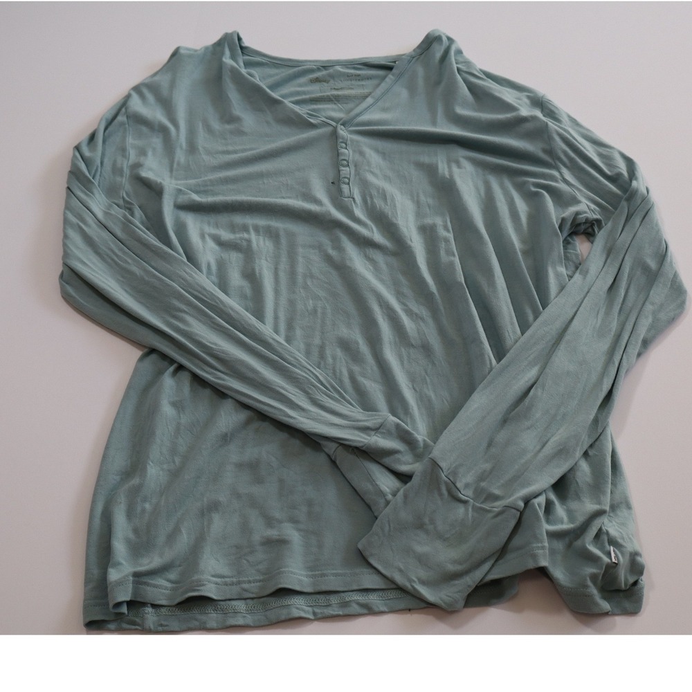 Little Sleepies Dusty Blue Henley Pajama Top Medium